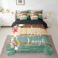 thumbnail image 2 of YST Coastal Lodge Cabin Starfish Seashell Comforter Set, 7-Piece, Tropical Summer Holiday, Queen, 2 of 4