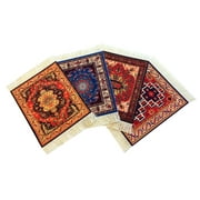 Set of 4 Rug Drink Coasters – Table Mats With Oriental Carpet Designs