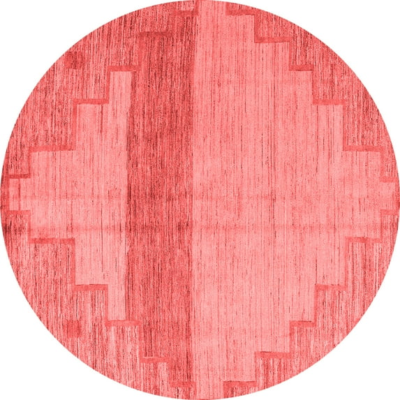 Ahgly Company Machine Washable Indoor Round Oriental Red Modern Area Rugs, 6' Round