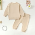 thumbnail image 4 of HCNTES Toddler Clothes for Baby Girls Cute Strawberry Long Sleeve Sweatshirt Pants Girls Warm Fall Winter Outfits Set(Beige&1,6-12 Months), 4 of 9
