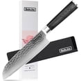 thumbnail image 6 of Qulajoy Santoku Knife 7 Inch - Ultra Sharp Japanese 67 Layers Damascus VG-10 Steel Core - Professional Hammered Chef Knife, 6 of 6