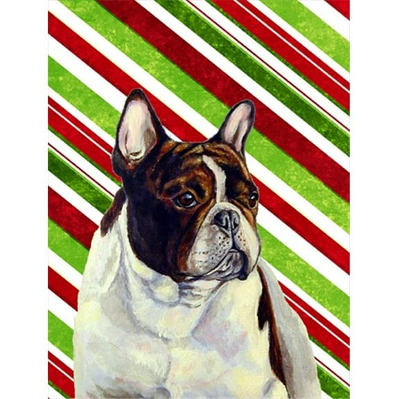 11 x 15 in. French Bulldog Candy Cane Holiday Christmas Garden Size Flag