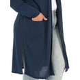 thumbnail image 2 of Wright's Women's Plus Size Long Sleeve Open Front Pocket Jersey Duster Cardigan, 1X-5X, 2 of 7