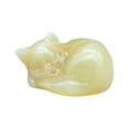 thumbnail image 1 of Under 10 Desktop Ornament Natural Quartz Crystal Sleeping Cat Decoration Crystal Cat Sleeping Statue 2 Inch Opal Cat Crystal Statue Statue for Home Meditation, 1 of 9