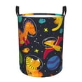 thumbnail image 6 of Lsque Dinosaurs in Space pattern Laundry Hamper Basket, Tall Woven Rope Hamper Basket for Clothes, Lightweight Storage Basket, Collapsible Waterproof-Medium, 6 of 8