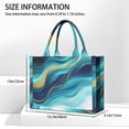 thumbnail image 3 of Large Capacity Tote Bag,Blue and Gold Marble Shimmer Streaks Pattern Handbag Fashion Luxury Tote Bag,15.7"x13"x 5.1" Inches,Laptop Compatible, 3 of 6