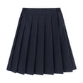 thumbnail image 5 of Rggeeun Child Girls Skirt Solid Color Pleated Ruffle Elastic High Waist Knee Length A Line for Summer Everyday Use Trendy Skirts,Blue,9-10 Years, 5 of 8