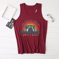 thumbnail image 4 of DHFJKG Summer Tank Top Women Graphic Tee Casual Rainbow Letter Printed Crew Neck Sleeveless Loose Fit T Shirt Comfortable Tops, 4 of 4