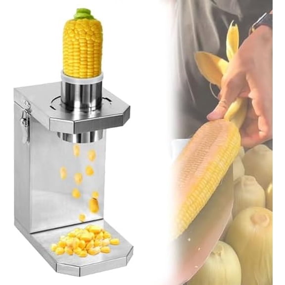 Electric Corn Kernel, Compact Electric Corn Cutter, 7cm Wide Chute, Detachable Parts, Automatic Serrated System For Fresh & Cooked Corn