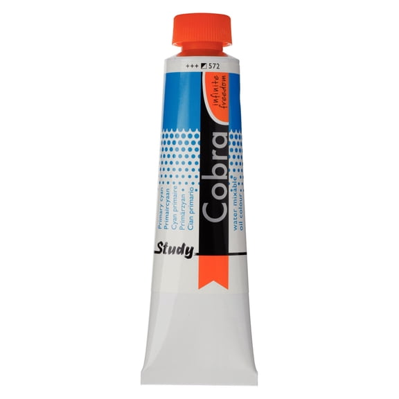 Royal Talens Cobra Study Water Mixable Oil Color, 40ml, Primary Cyan