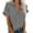 Gray, variant on VERUGU Shirts for Women Fashion Causal Button Solid Blouse Short Sleeve T-Shirt Summer Tops Gray XXL