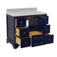 thumbnail image 6 of Madison 42" Bathroom Vanity with Royal Blue Cabinet and Carrara Marble Top, 6 of 6
