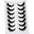 thumbnail image 2 of Changmaius  False Eyelashes Fluffy Cat Eye Look 8D Crossed Wispy Natural Faux Mink Lashes Fake Eyelashes 7 Pairs Pack, 2 of 9