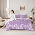 thumbnail image 5 of jejeloiu Soft Paisley 7pcs Queen Bedding,Delicate Pattern Bedding Comforter Set Queen For Adults,Purple White,Reversible, 5 of 7