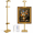Gold, variant on 30'' Adjustable Tabletop Easel Stand Black Metal with Rechargeable RGB Light