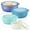 Blue, variant on Vesteel 8Pcs Mixing Bowl Set with Lids, Nesting Plastic Bowls for for Mixing Serving Preparing Storage, Kitchen Prep Bowls, Dishwasher Safe, Sky Blue
