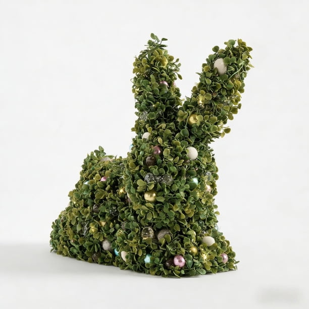 Estatua de jardín con forma de conejito de Pascua | Decoración de exterior pintada a mano con lunares | Adorno para interior y exterior resistente a la intemperie