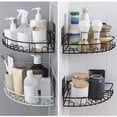 thumbnail image 4 of Yuarrent Organizador de esquina, estante de almacenamiento de baño de hierro, soporte de cocina Triangular montado en la pared para baño y cocina Juegos de accesorios de baño Blanco Yuarrent HA004466-01, 4 of 6
