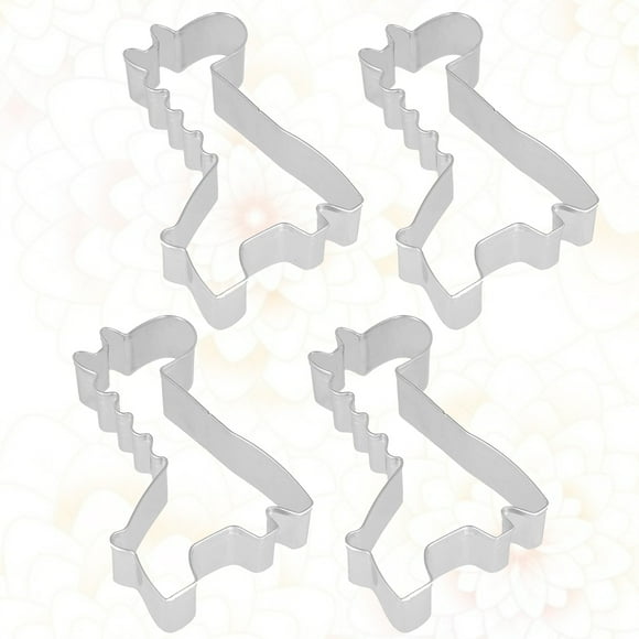 Phenofice 4Pcs Giraffe Shape Stainless Steel Cookie Molds Non Stick Baking Tools for Home Use