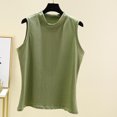 thumbnail image 2 of Timegard Womens Mock Neck Crop Top Basic High Collar Tank Top Summer Casual Sleeveless Shirts Top, 2 of 3