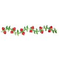 thumbnail image 1 of Altotux Red Flower Green Embroidered Plant Stem Vine Patch Iron on Applique 1 pc, 1 of 1