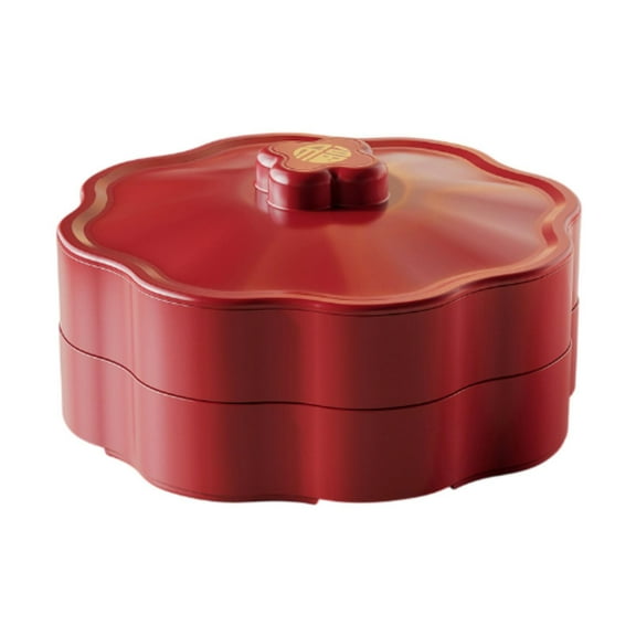 TISHITA Divided Serving Tray Serving Bowl Dessert Dish Snacks Platter Snackle Tray for Party Chinese New Year Dried Fruits Nuts Candy 2 Tier