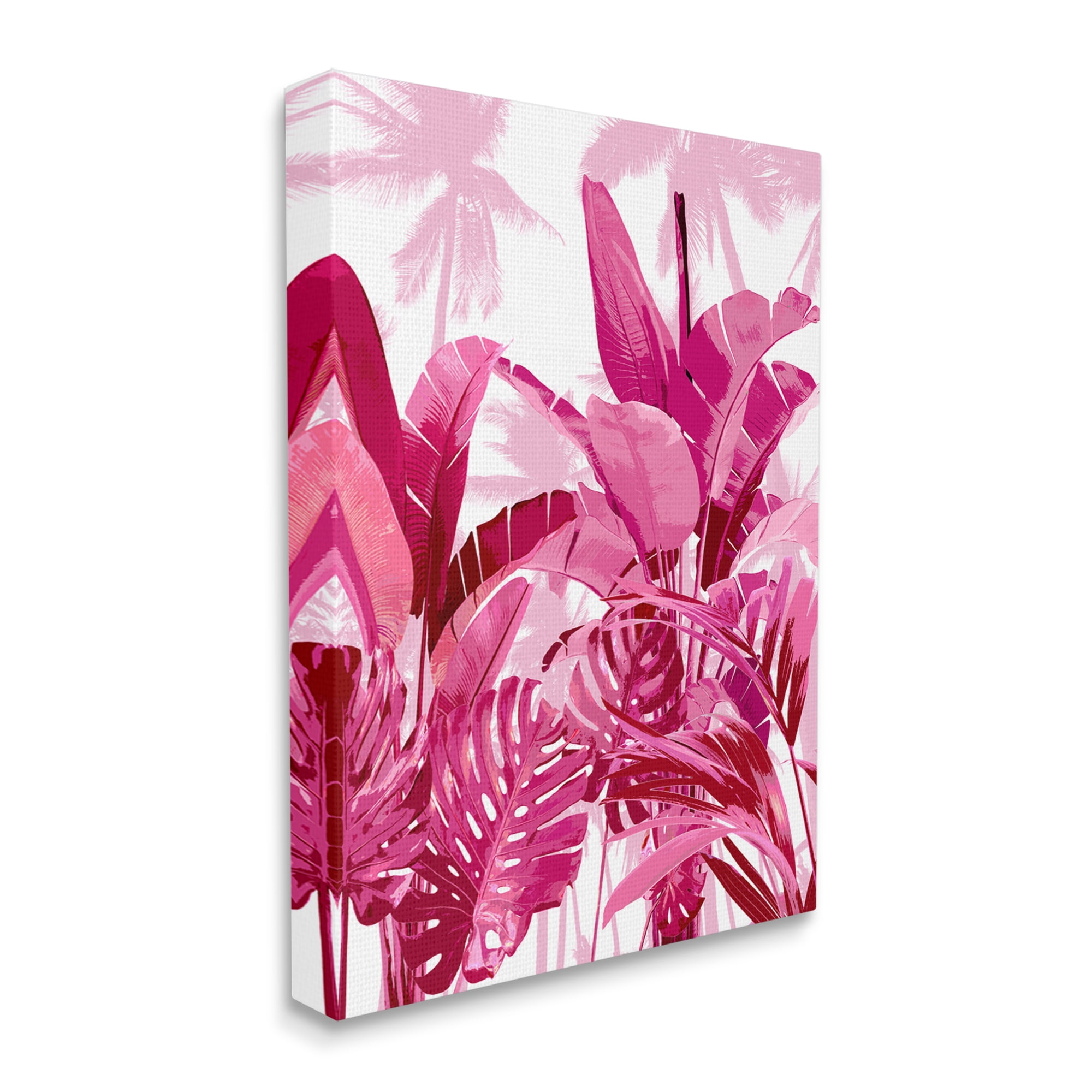 Stupell Industries Modern Pink Palms Botanical & Floral Painting Gallery Wrapped Canvas Art Print Wall Art, 36 x 48