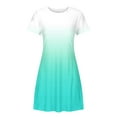 thumbnail image 4 of Diufon WomenS Plus Size Dresses Gradient Printed Dress Crewneck Short Sleeve Dress with Pockets, 4 of 5