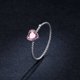 thumbnail image 5 of Qarigey Anillo de mujer Chapado en plata Anillos redondos de moda Corazón Zircon Decoraciones Novia Joyería Joyas Adornos Presente Ropa, zapatos y accesorios Miscelánea Talla 6 Qarigey AP012383-01, 5 of 6