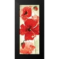 thumbnail image 2 of Tre Sorelle Studios 12x24 Black Modern Framed Museum Art Print Titled - Watercolor Red Poppies Panel I, 2 of 5