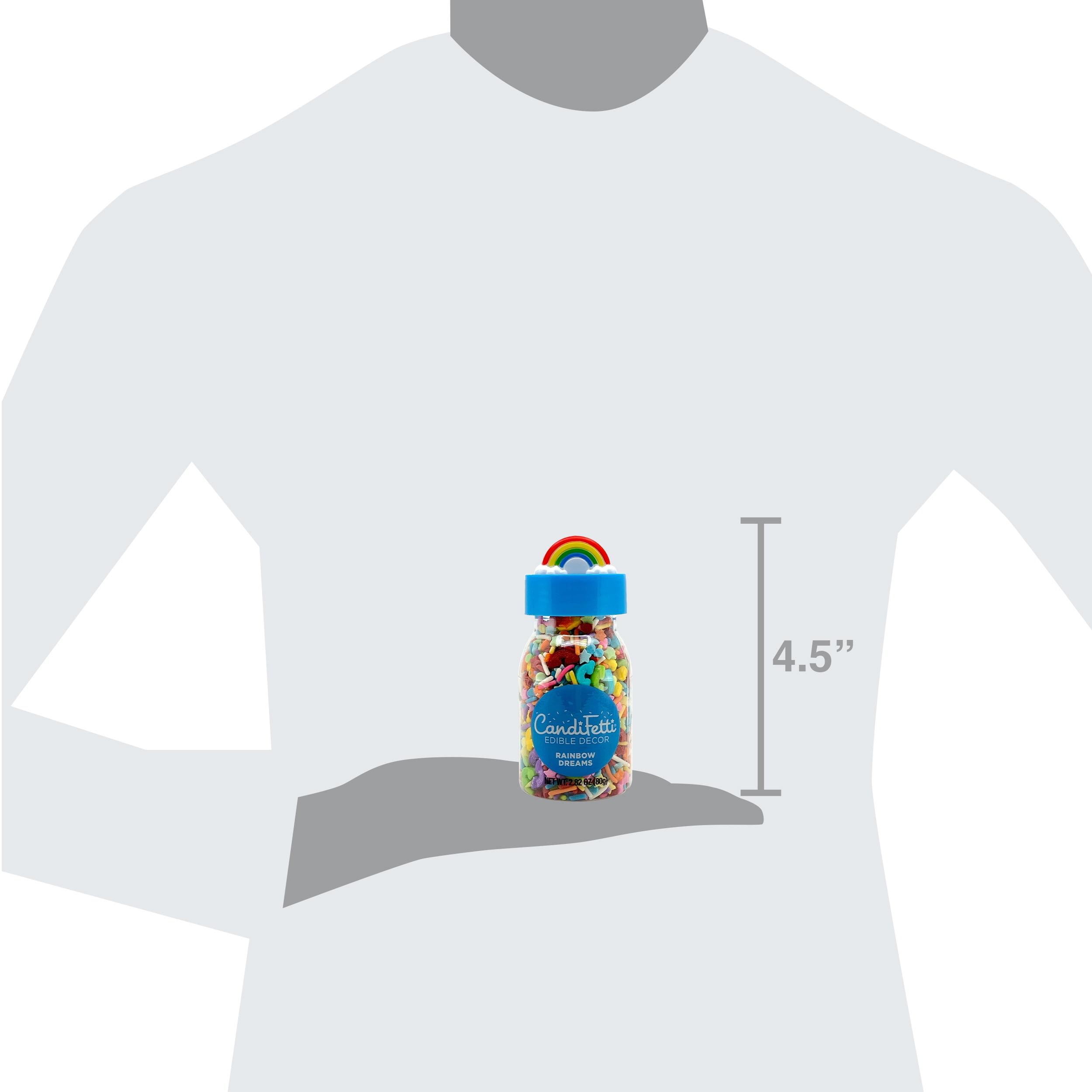 (2 pack) CandiFetti Rainbow Dreams Sprinkle Bottle with Figural Lid, 2.82 Oz