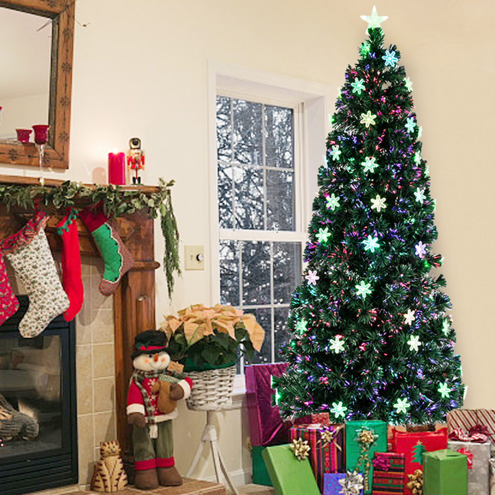 UWRNite 6 ft Prelit Pencil Slim Christmas Tree with Color Changing LED