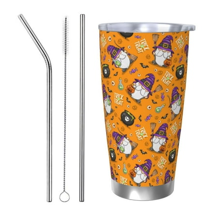 

Logiee Halloween Witches Gnome Print 20OZ Car Cup with Lid Stainless Steel Vacuum Insulated Double Wall Travel Tumbler Durable Insulated Coffee Mug Thermal Cup with Straw-Straw Three-piece Set