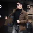 thumbnail image 2 of Chaqueta de plumón ultraligera con cuello alto, ropa de diseñador para hombre, chaqueta de lujo con relleno de pato para hombre, abrigo cálido de invierno para hombre, 2 of 5