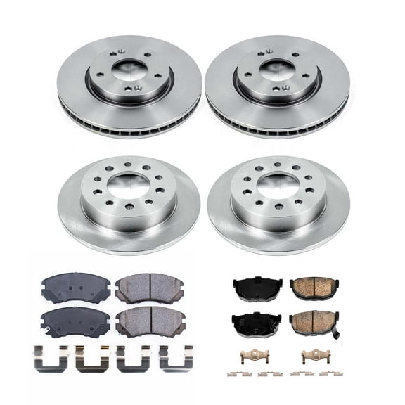 Ultimate Brakes Front and Rear Ceramic Brake Pad and Rotor Kit with Hardware WM81187