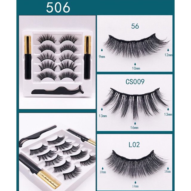 Juego de pestañas postizas de visón magnéticas mágicas, delineador de ojos líquido, sin pegamento, extensión de maquillaje de ojos, pestañas esponjosas, 3 pares, 5 pares, 7 pares, 10 pares hola suerte unisex