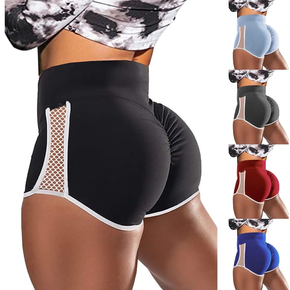 Joernso Women Sports Shorts High Waist Hip Lift Abdomen Tightening Hollow Out Push Up Yoga Shorts