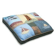 Angle View: Petmate Quilted Dog Bed in Nautical