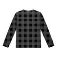 thumbnail image 6 of GigrtiJin 5-14 Years Girl's Tops Plaid Printed Round Neck Long Sleeve Shirt with Pocket Trendy Casual Blouse, 6 of 7
