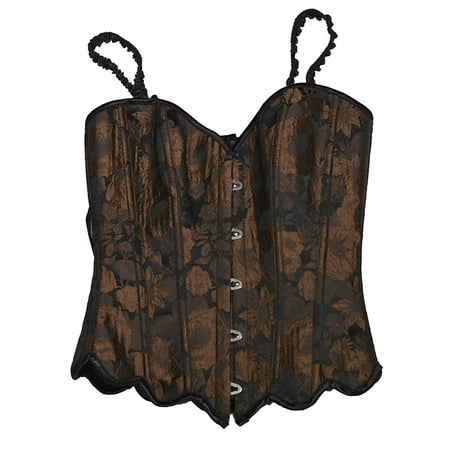

KIJBLAE Womens Palace Retro Fishbone Top Straps Corset Tank Summer Fashion Clubwear Tops Vintage Sleeveless Tees Floral Tops Beach Workout 2023 Square Neck Shirts Brown L