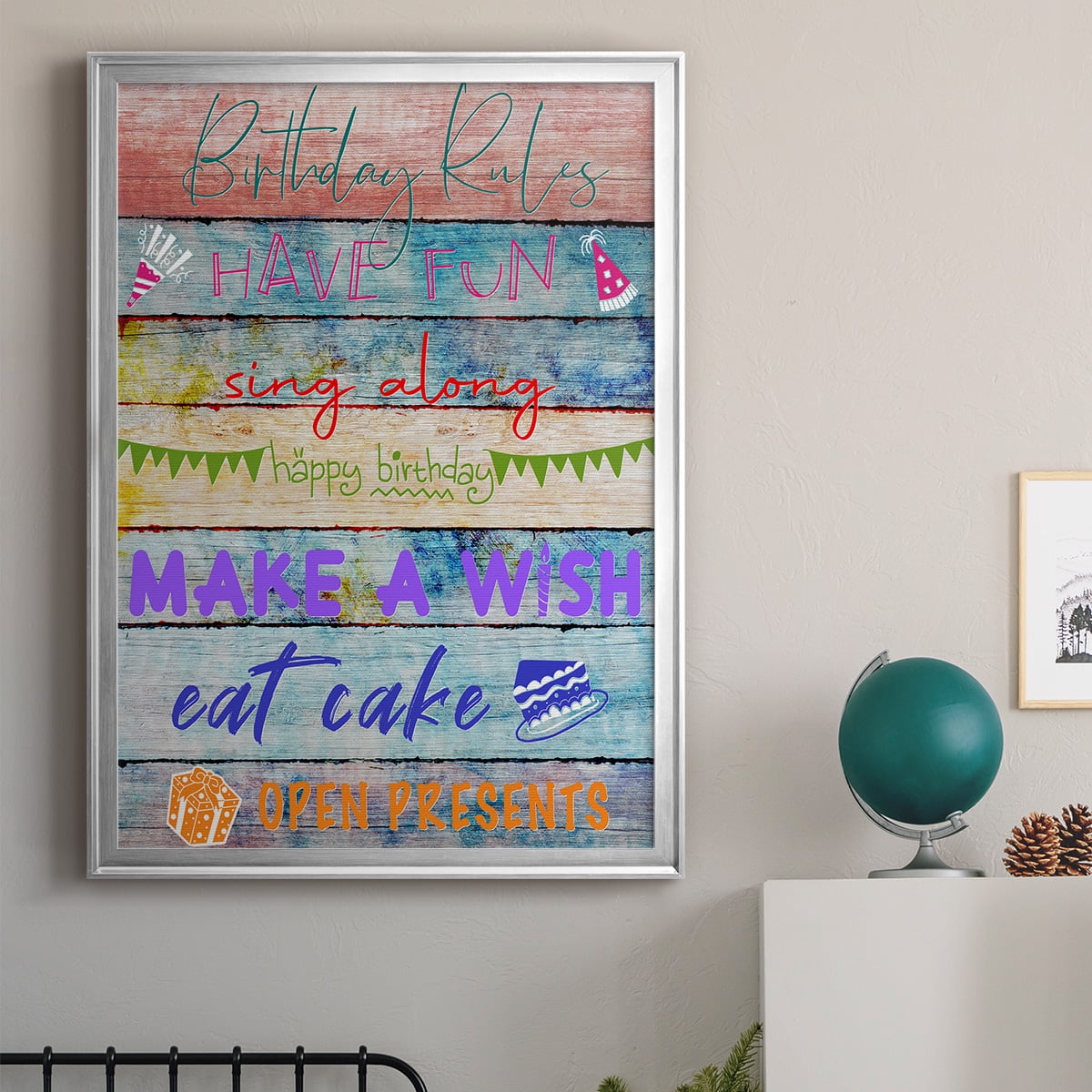 Birthday Rules Premium Framed Print - Ready to Hang