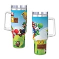 thumbnail image 3 of Lsque Mario Pattern 40 OZ Ice Bully Cup with Handle and Straw, Double Wall Stainless Steel Tumbler Travel Coffee Cup with Lid for Christmas Present, 3 of 8