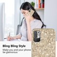 thumbnail image 2 of Compatible with Xiaomi Redmi Note 10 5G Case, Glitter Sparkly Redmi Note 10 5G Phone Case with Slim Silicone Shockproof Protective Bumper Cover for Cute Girls Women (Gold), 2 of 14