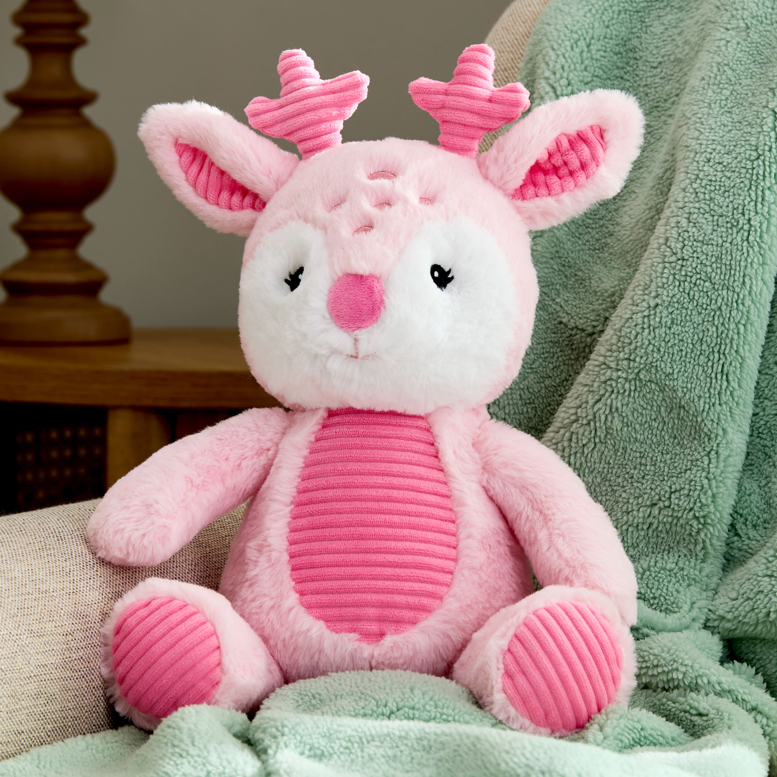 Spark.Create.Imagine. Holiday Plush Reindeer Baby Toy, Pink, Infant