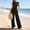 (Fashion 50)Black, variant on Aimik Womens 2 Piece Outfits Ruffle Short Sleeve Top and High Waisted Wide Leg Pants Set Summer Casual Lounge Sets for Women