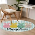 thumbnail image 4 of Round Rug 3.3Ft Washable Non-Slip, Easter Circle Area Rugs for Living Room Bedroom, Polka Dot Bunny Farmhouse Vintage Green Striped Indoor Floor Mats Carpet Runner for Home Decor Aesthetic, 4 of 8