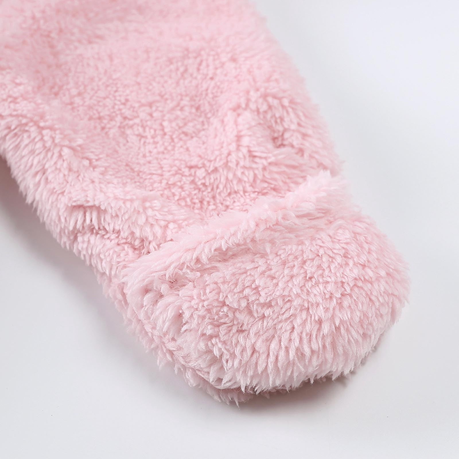 ZCFZJW Newborn Bear Fleece Footie Warmer Snowsuit Cute Cotton Thermal Long Sleeve Hooded Romper Onesies Jumpsuit for Toddler Baby Girls Boys Pink 9-12 Months