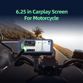 thumbnail image 4 of Motorcycle Carplay Screen, Wireless CarPlay & Android Auto with Design Mount 6.25 Inch Touchscreen Navigation Bluetooth,1 x Motorcycle Carplay Screen kit,Black, 4 of 5