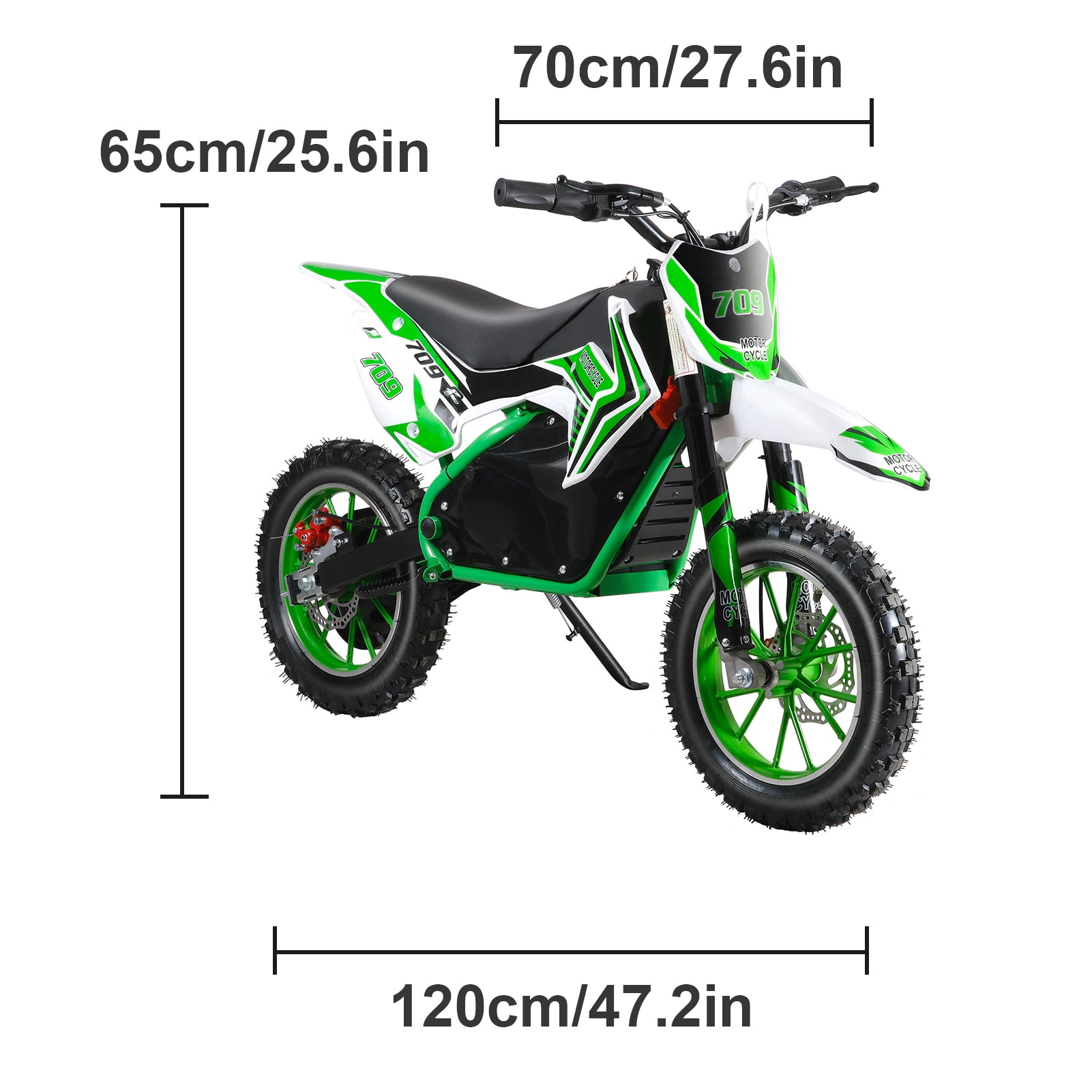 AOJA Dirt Bike, Rocket Electric Motocross Bike, Off Road Mini Motorcycle, Electric Pocket Motorbike with Mechanical Disc Brakes, 10 Inch Tires
