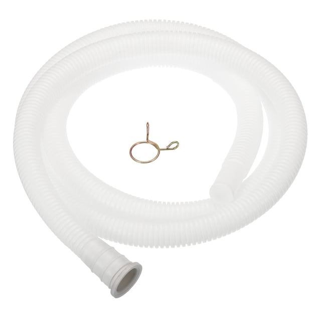 Manguera de drenaje Universal Unique Bargains 18mm ID 5.3 Pies con Abrazadera para AC y Lavadora Blanco